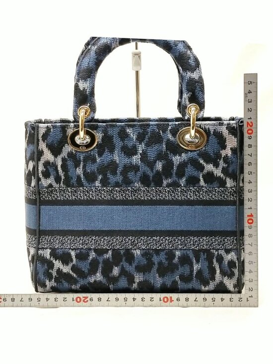 Authentic Dior Lady Dior Leopard Canvas Bag | Christian Dior Top Handle - Picture 3 of 16